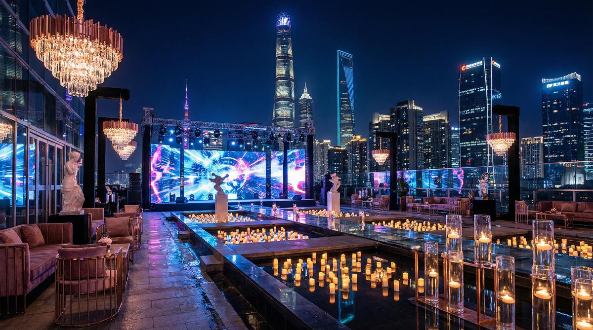 抖阴传媒城市夜景航拍传媒顶层派对实录